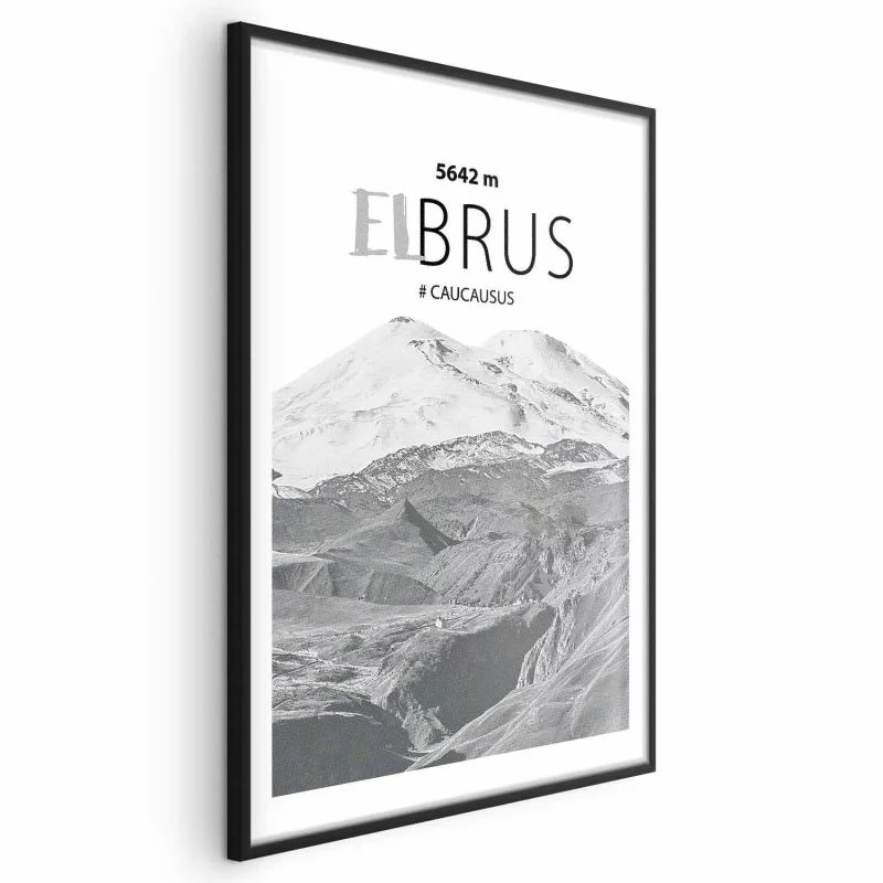 Plakat - Majestatyczny szczyt górski Elbrus korona gór pejzaż górski - obrazek 1