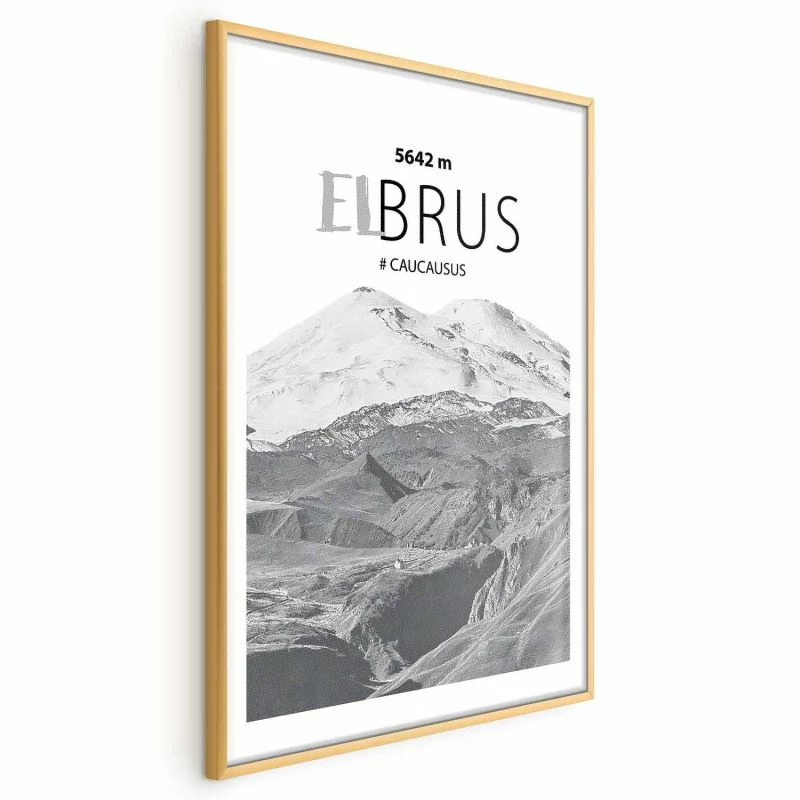 Plakat - Majestatyczny szczyt górski Elbrus korona gór pejzaż górski - obrazek 1