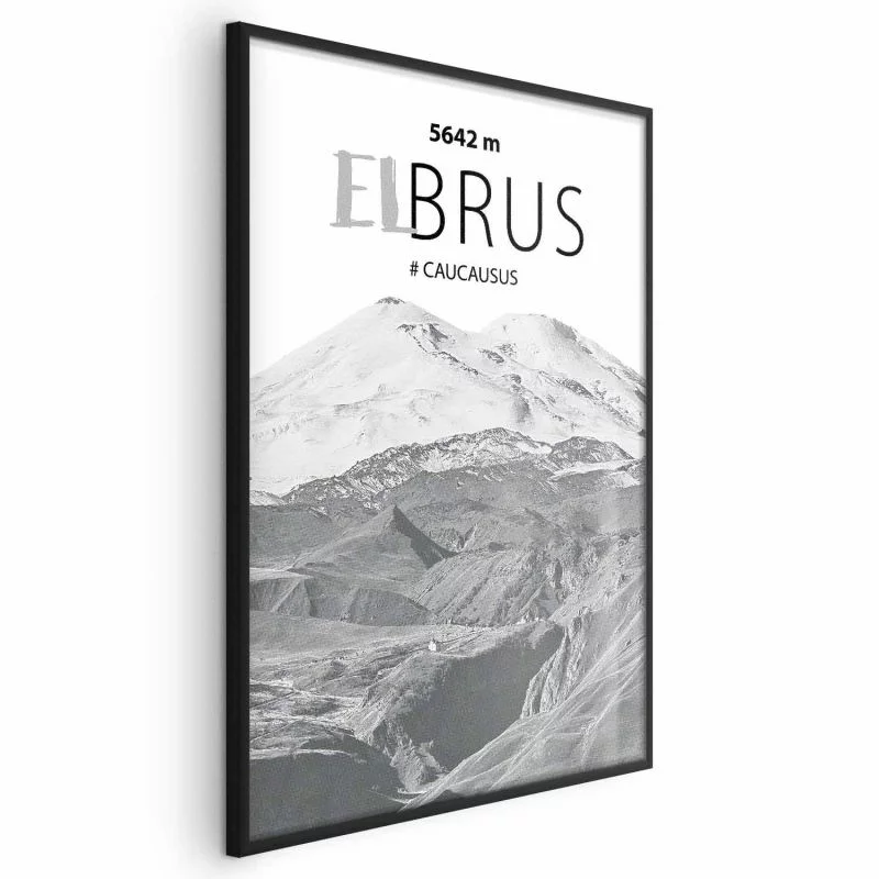 Plakat - Majestatyczny szczyt górski Elbrus korona gór pejzaż górski - obrazek 1