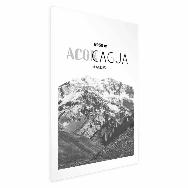 Plakat - Majestatyczny szczyt górski Aconcagua korona gór pejzaż górski - obrazek 1
