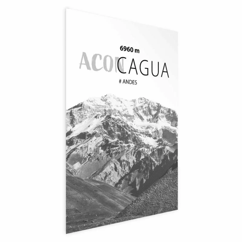 Plakat - Majestatyczny szczyt górski Aconcagua korona gór pejzaż górski - obrazek 1
