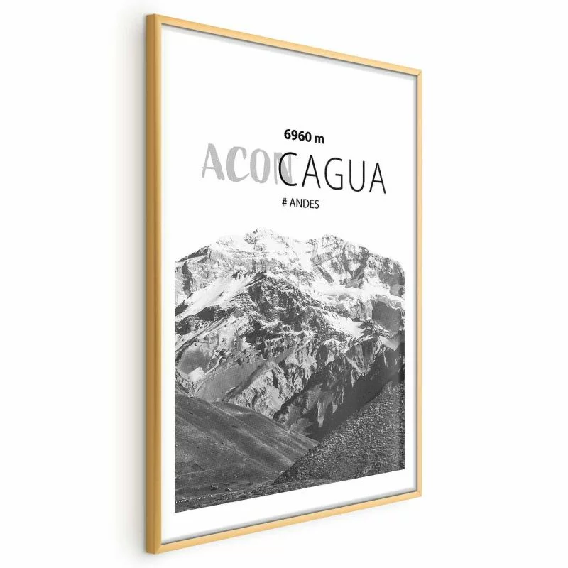 Plakat - Majestatyczny szczyt górski Aconcagua korona gór pejzaż górski - obrazek 1