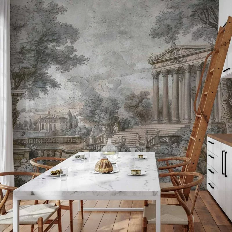 Fototapeta - Świątynia na wzgórzu - grecka architektura w stonowanej kolorystyce - obrazek 1