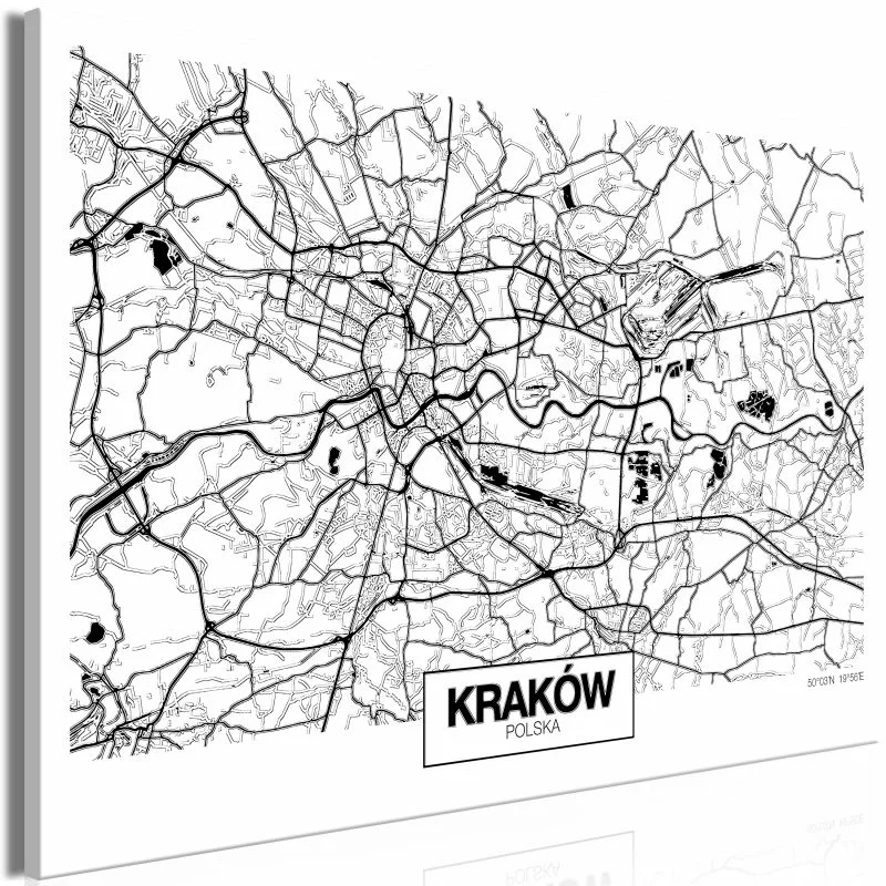 Obraz - Mapa miasta: Kraków (1-częściowy) szeroki - obrazek 1