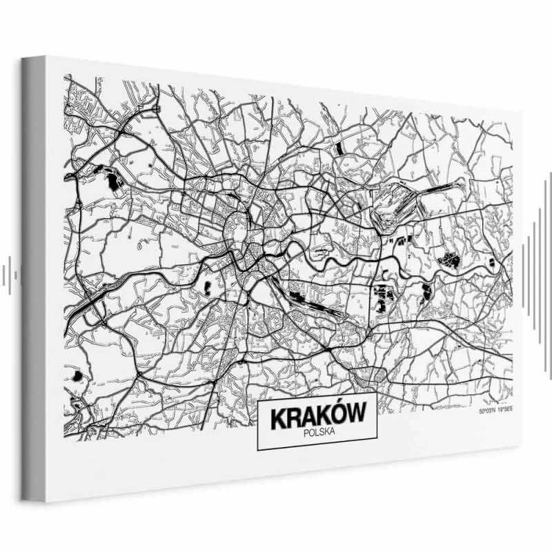 Obraz - Mapa miasta: Kraków (1-częściowy) szeroki - obrazek 1