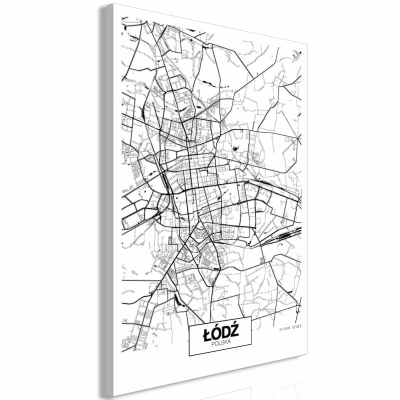 Obraz - Mapa miasta: Łódź (1-częściowy) pionowy - obrazek 1