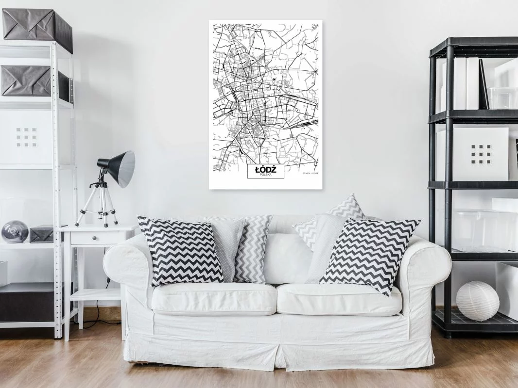 Obraz - Mapa miasta: Łódź (1-częściowy) pionowy - obrazek 1