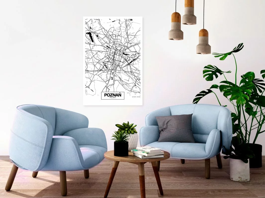 Obraz - Mapa miasta: Poznań (1-częściowy) pionowy - obrazek 1