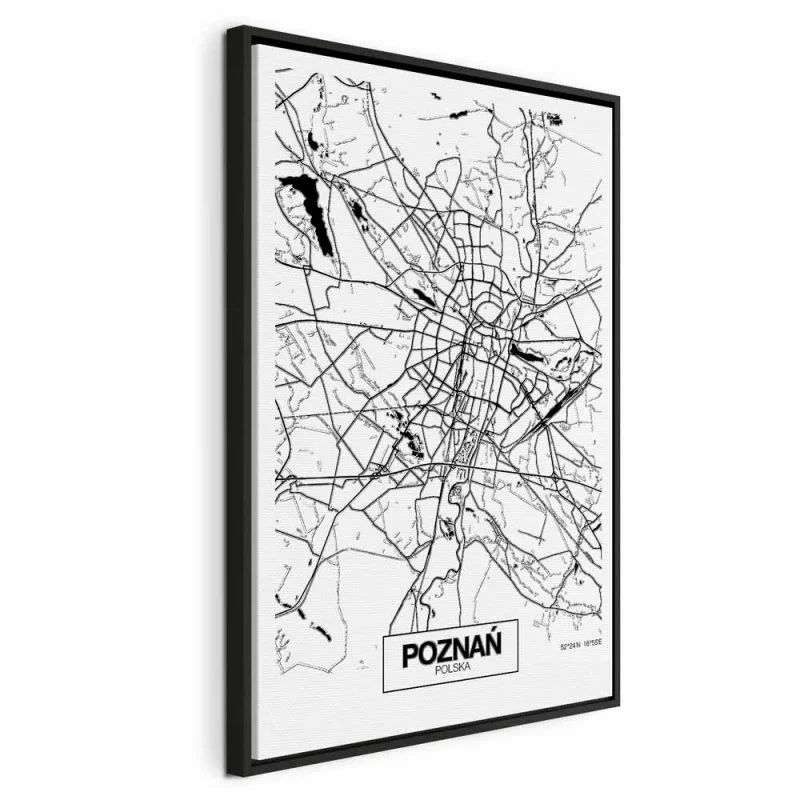 Obraz - Mapa miasta: Poznań (1-częściowy) pionowy - obrazek 1