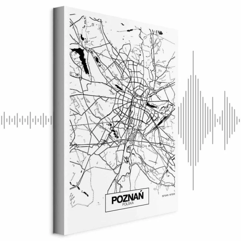 Obraz - Mapa miasta: Poznań (1-częściowy) pionowy - obrazek 1