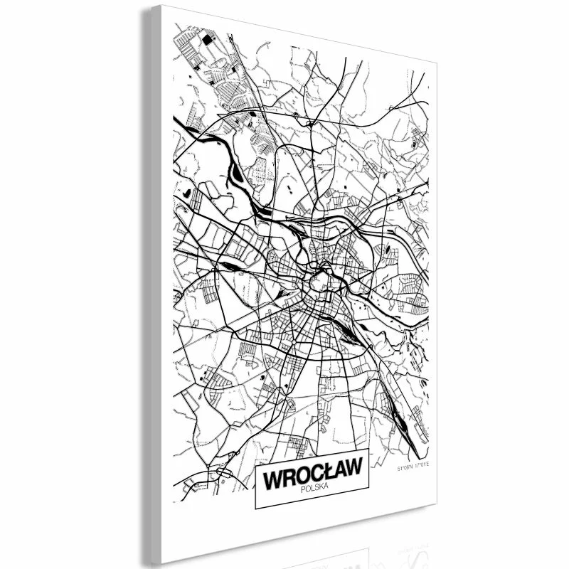 Obraz - Mapa miasta: Wrocław (1-częściowy) pionowy - obrazek 1
