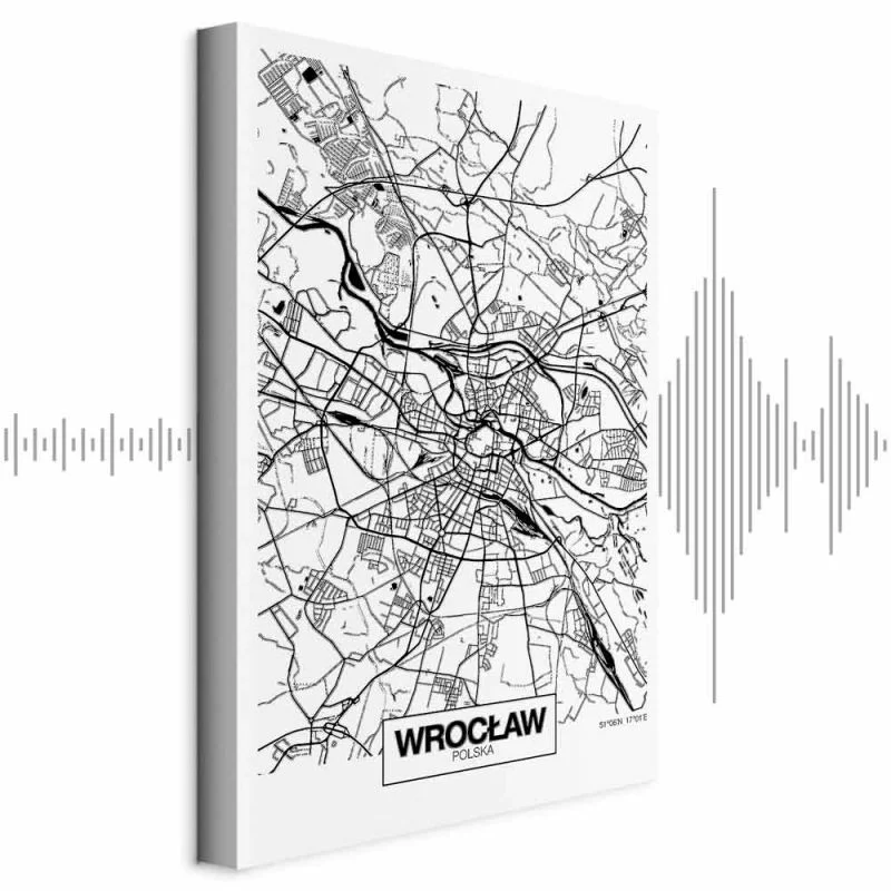 Obraz - Mapa miasta: Wrocław (1-częściowy) pionowy - obrazek 1