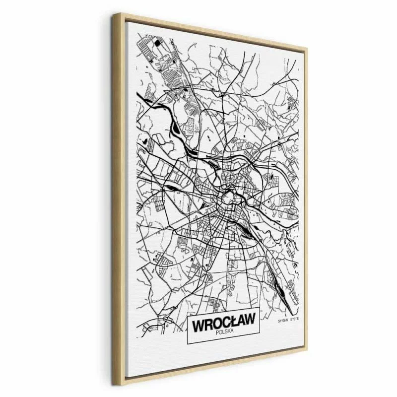 Obraz - Mapa miasta: Wrocław (1-częściowy) pionowy - obrazek 1