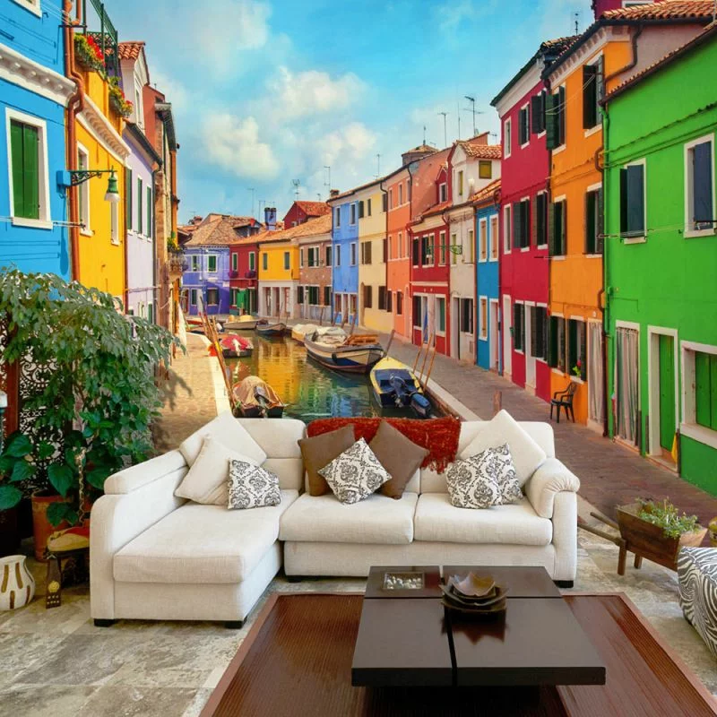 Fototapeta - Kolorowy kanał w Burano - obrazek 1