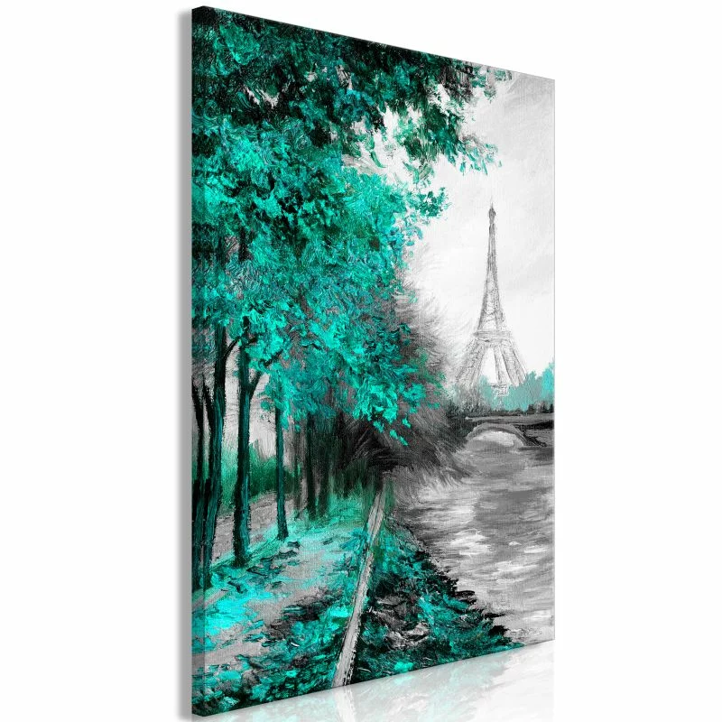 Obraz - Paryski kanał (1-częściowy) pionowy zielony - obrazek 1