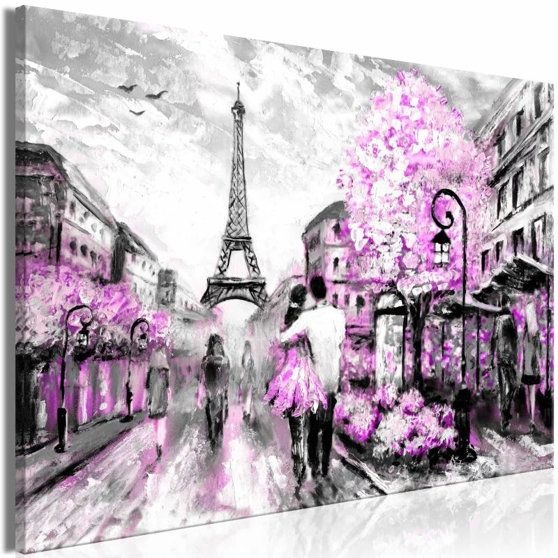 Obraz - Kolorowe rendez-vous (1-częściowy) szeroki różowy - obrazek 1
