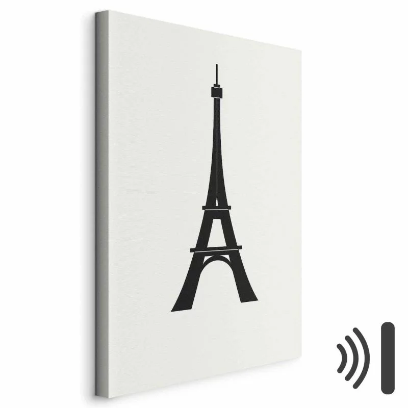 Obraz - Wieża Eiffla prosta grafika w czerni i bieli - obrazek 1