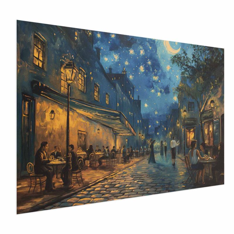 Plakat - Uliczka Paryża - obraz inspirowany stylem Vincenta van Gogha