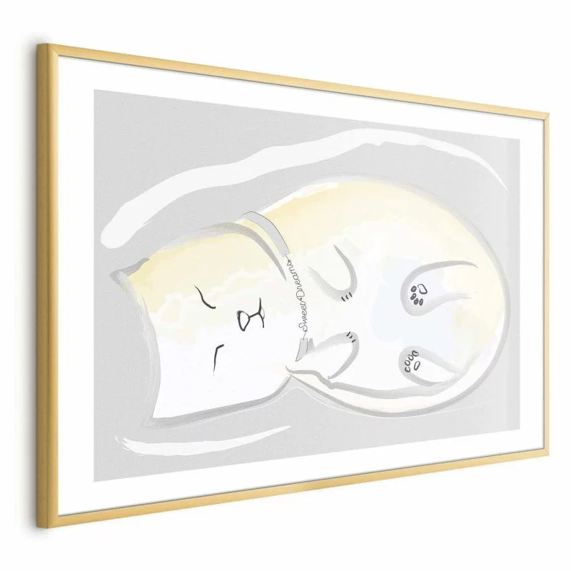 Plakat - Śpiący kotek - obrazek 1
