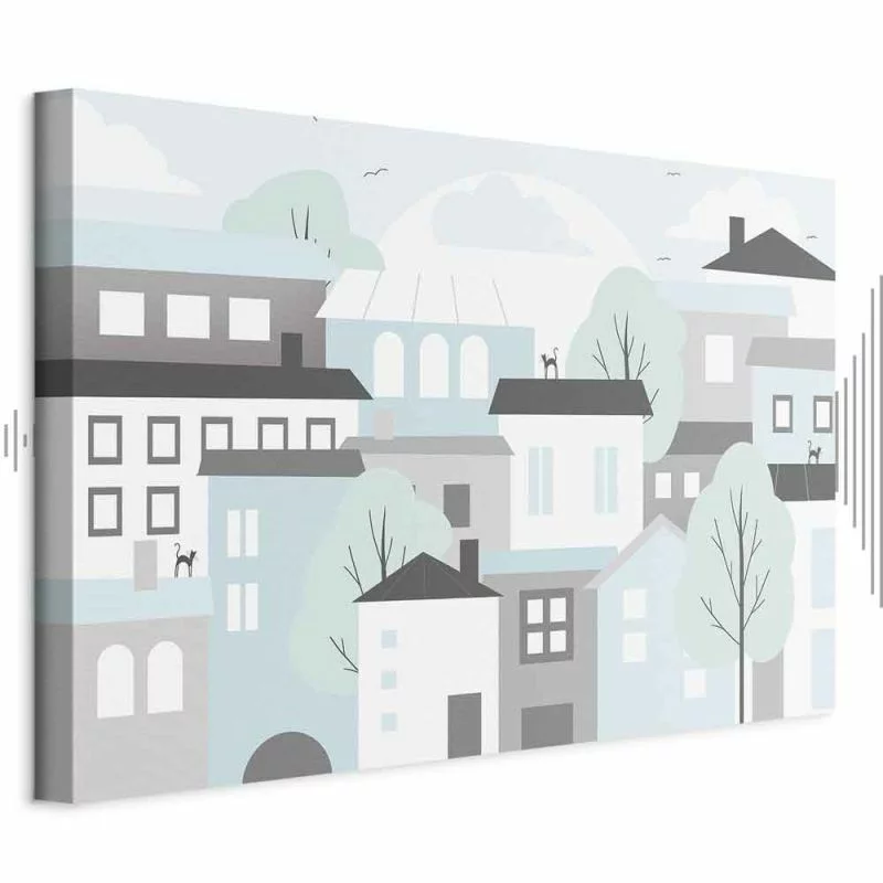 Obraz - Kolorowe miasteczko (1-częściowy) szeroki - obrazek 1