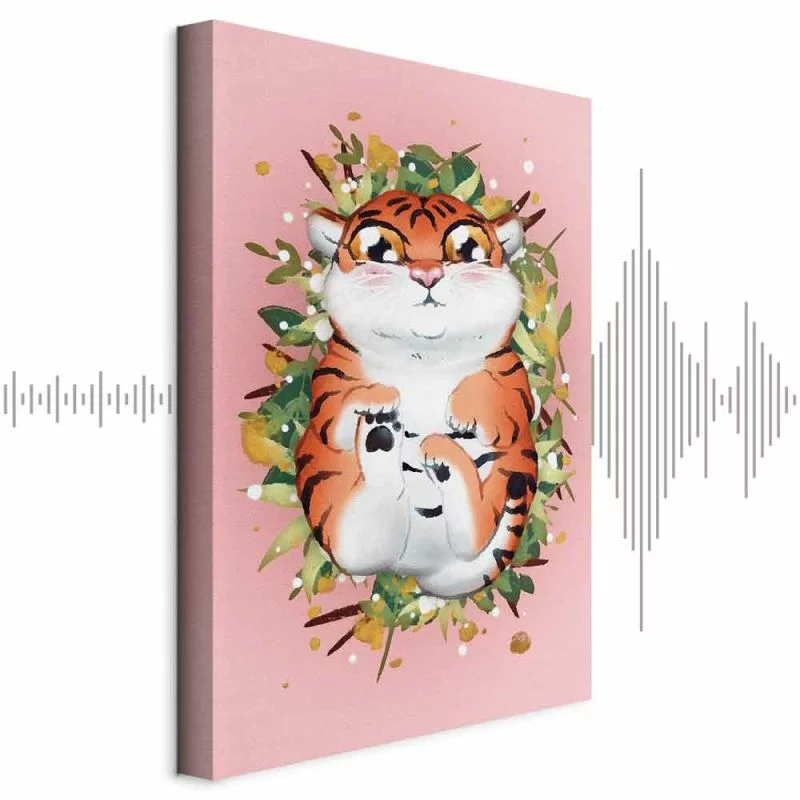 Obraz - Tygrysek na trawie (1-częściowy) pionowy - obrazek 1