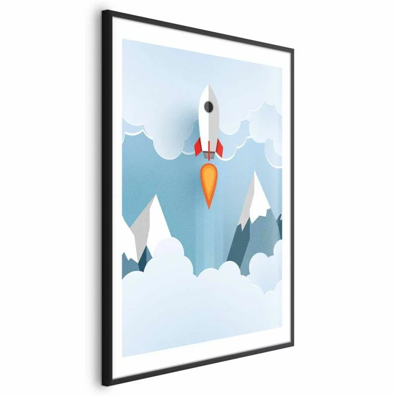 Plakat - Rakieta w chmurach - obrazek 1