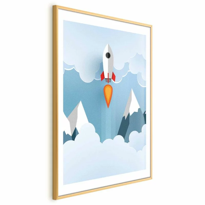 Plakat - Rakieta w chmurach - obrazek 1