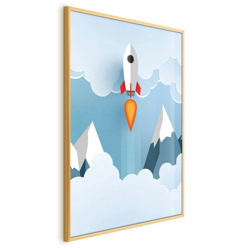 Plakat - Rakieta w chmurach - obrazek 1