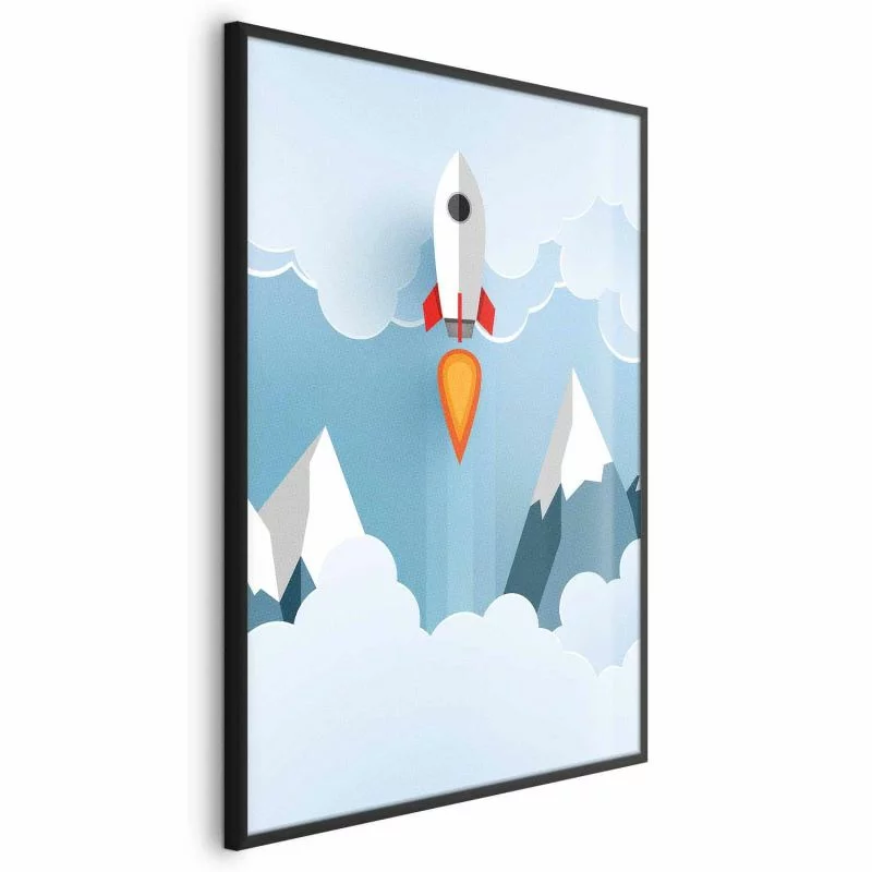 Plakat - Rakieta w chmurach - obrazek 1