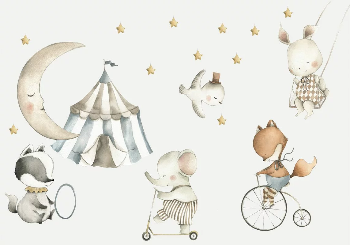 Fototapeta - Zwierzęta dla dzieci (akwarela) - obrazek 1