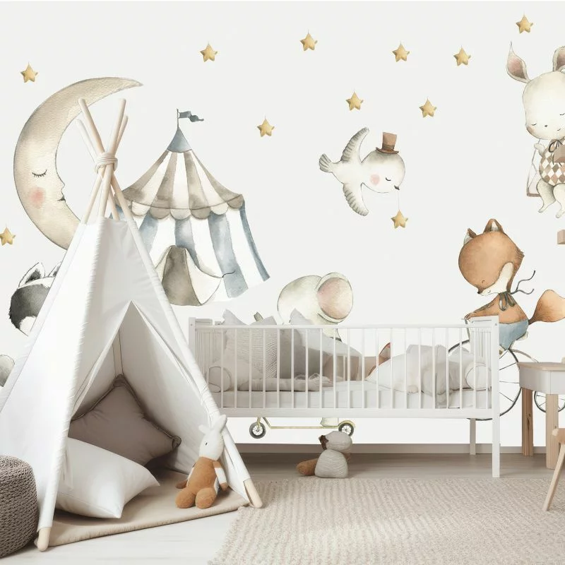 Fototapeta - Zwierzęta dla dzieci (akwarela) - obrazek 1