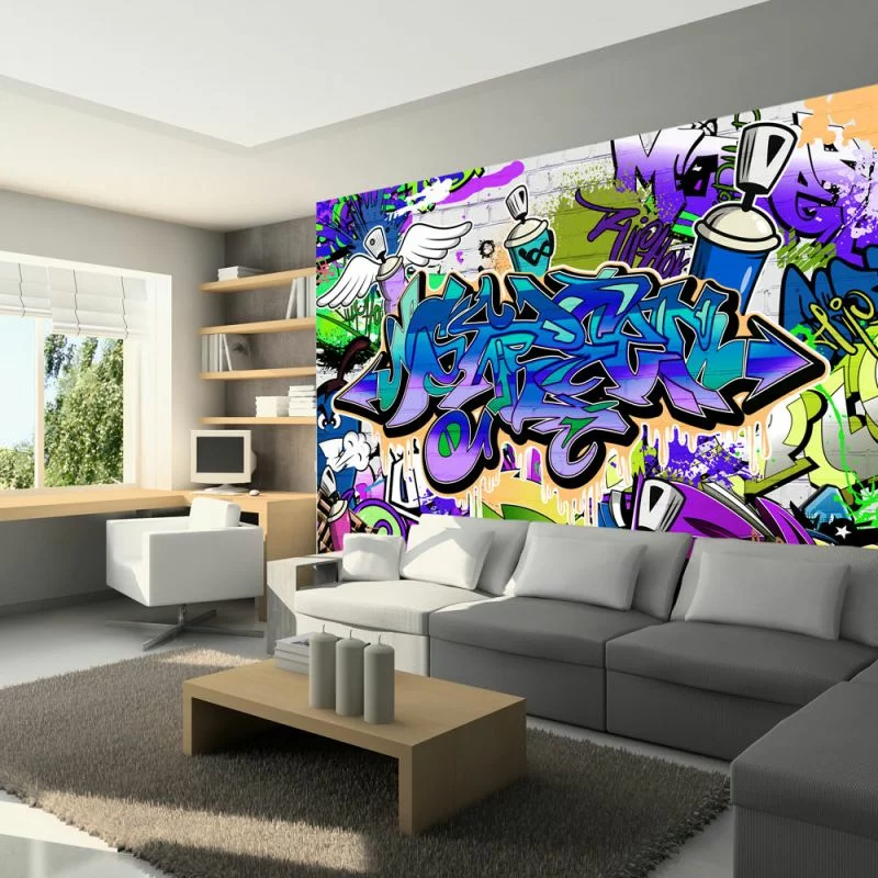 Fototapeta wodoodporna - Graffiti: fioletowy motyw - obrazek 1