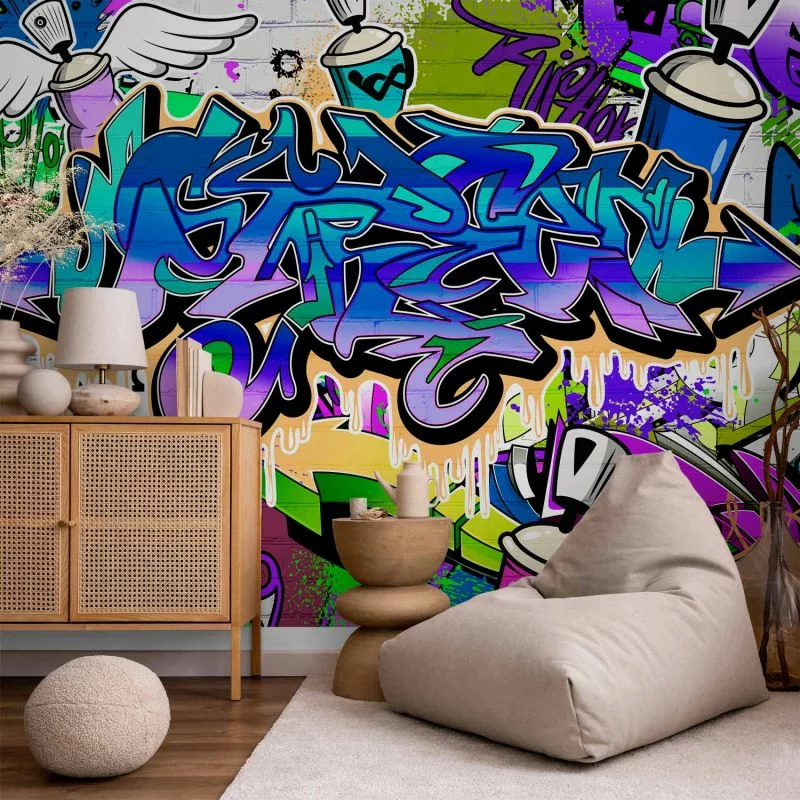 Fototapeta - Graffiti: fioletowy motyw - obrazek 1