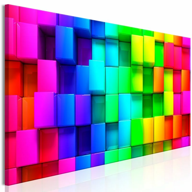 Obraz - Kolorowe sześciany (1-częściowy) wąski - obrazek 1