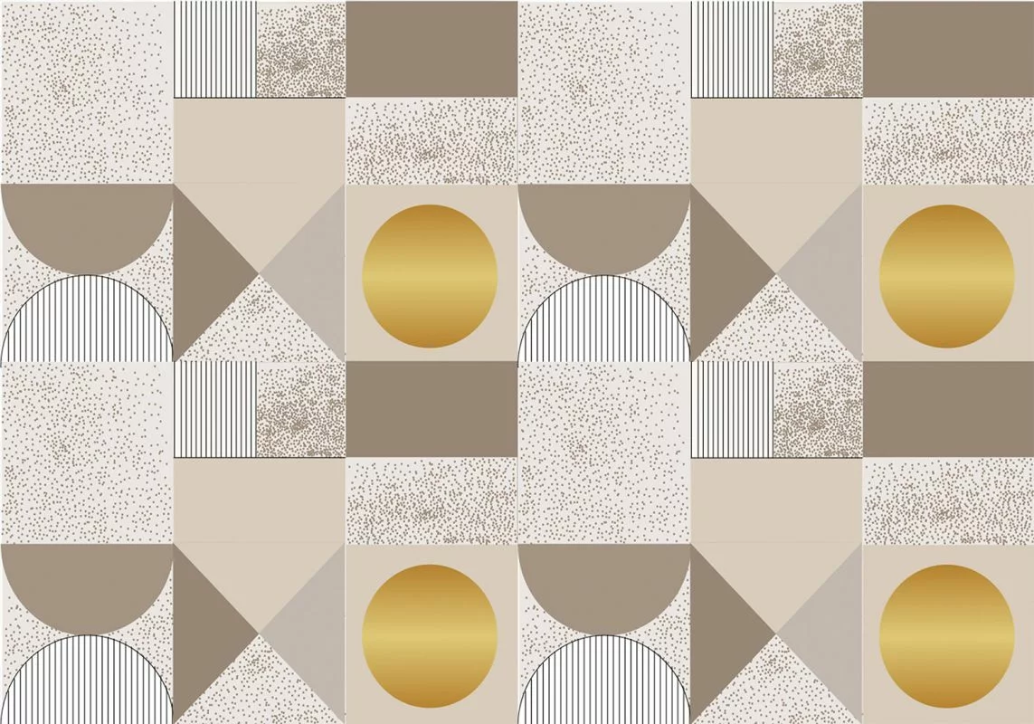 Fototapeta - Beżowo-złoty wzór geometryczny - obrazek 1