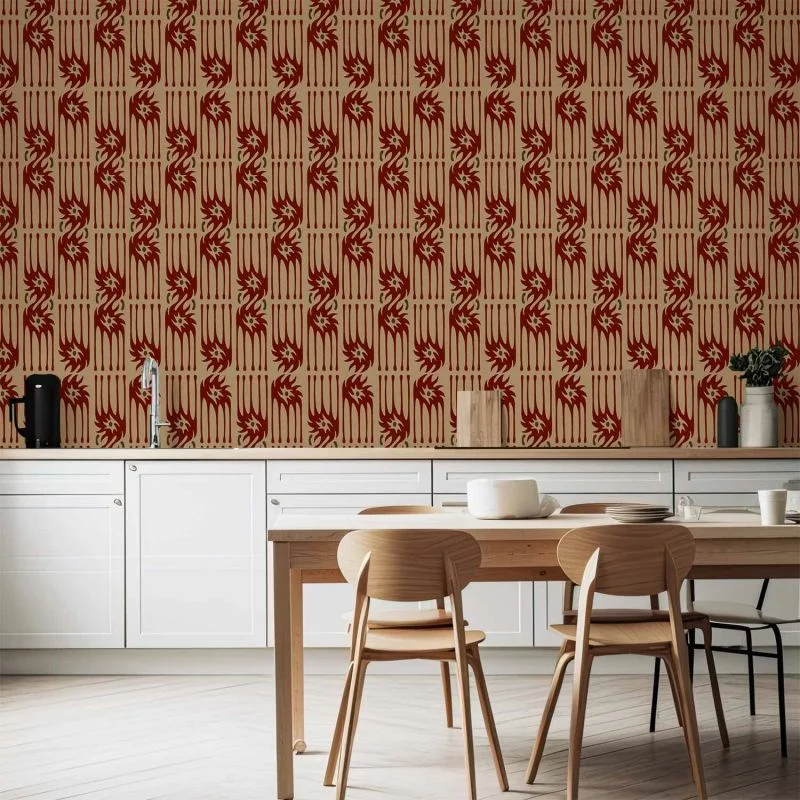 Tapeta - Czerwone pazury - nieregularne kształty na papierowym tle - obrazek 1