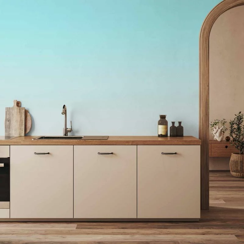 Fototapeta - Letni Poranek - przejście kolorów od jasnoniebieskiego do różowego - obrazek 1