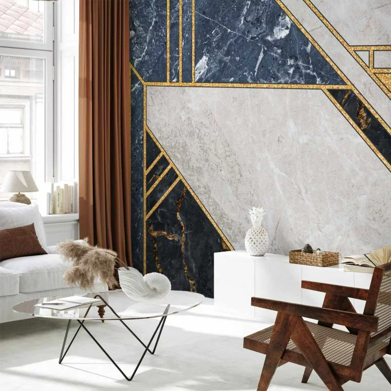 Fototapeta - Wzór wyrazisty w złocie i granacie - obrazek 1