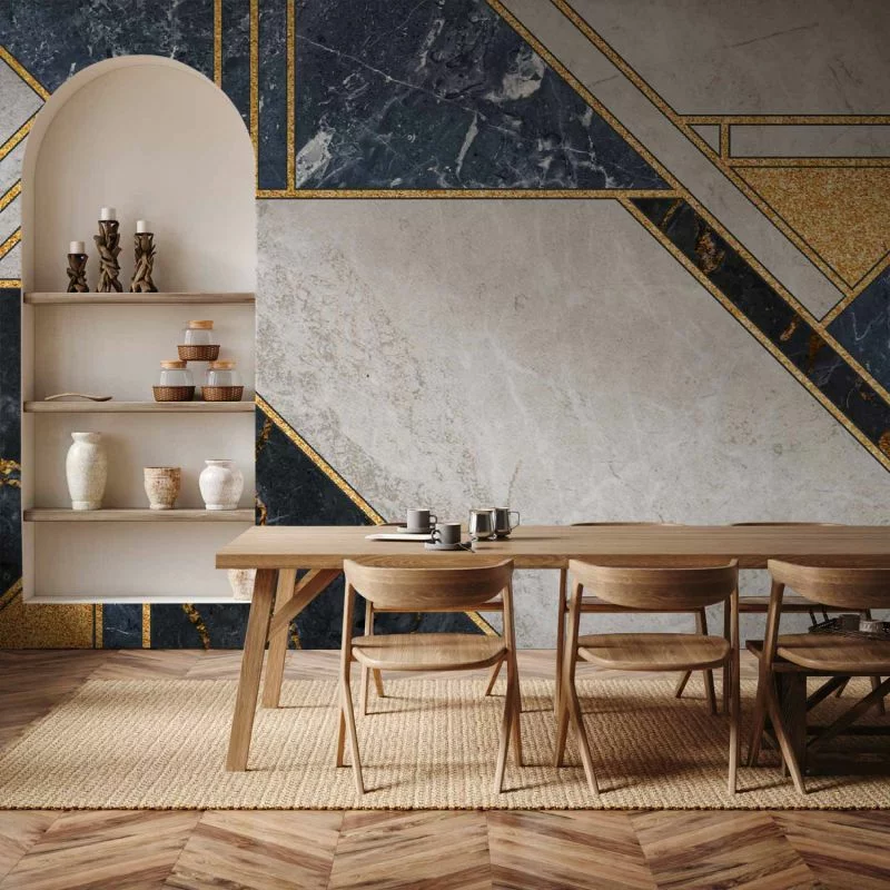 Fototapeta - Wzór wyrazisty w złocie i granacie - obrazek 1