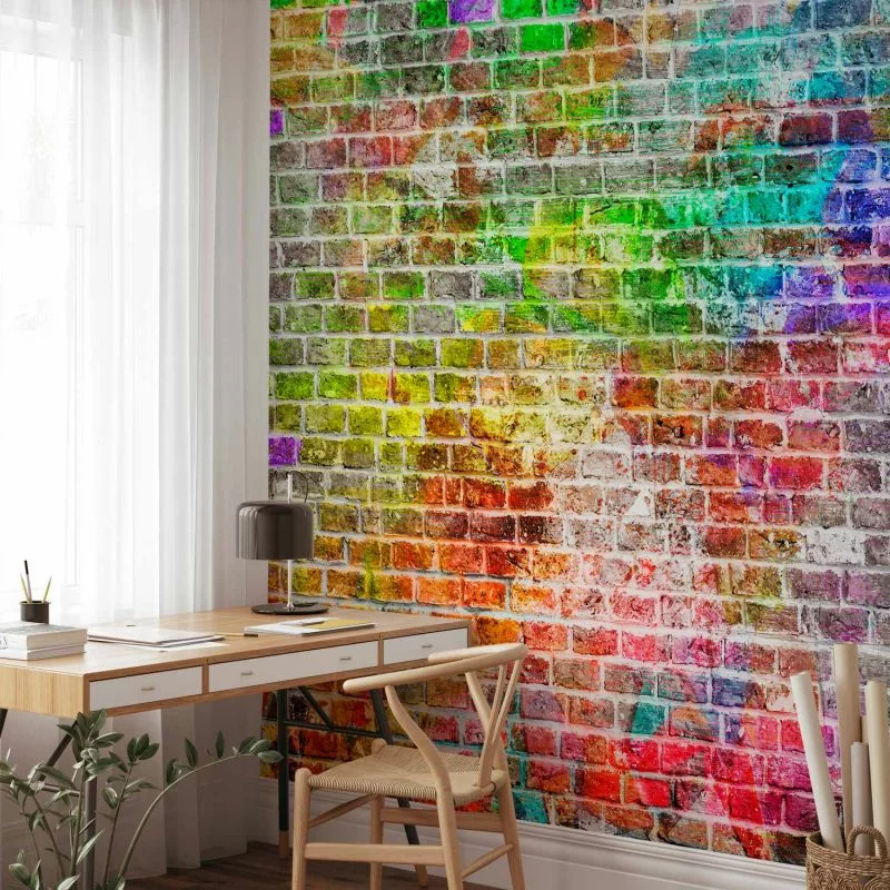 Fototapeta - Tęczowy mur - obrazek 1