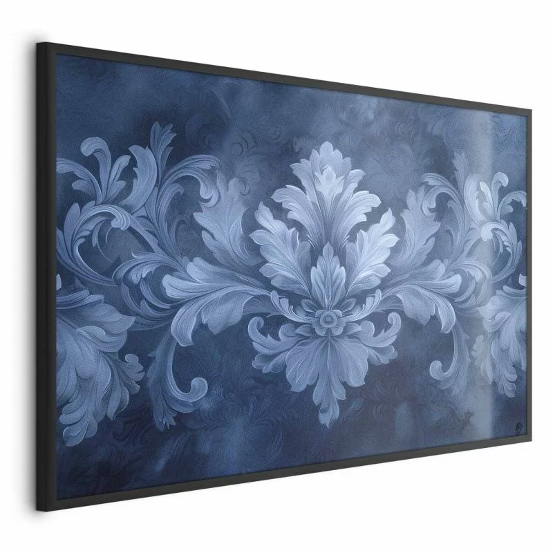 Plakat - Błękitny ornament w chłodnych odcieniach - obrazek 1