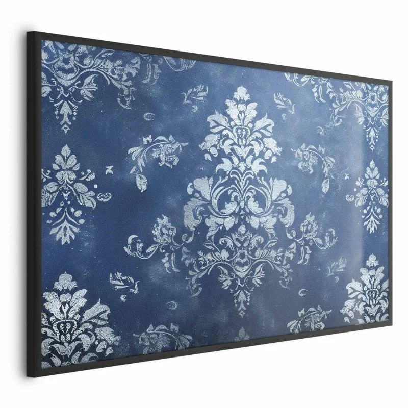 Plakat - Retro ornament w przetartych błękitach - obrazek 1