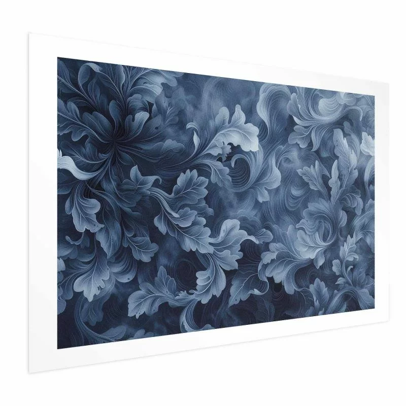 Plakat - Gęste; ciemnoniebieskie abstrakcyjne ornamenty - obrazek 1
