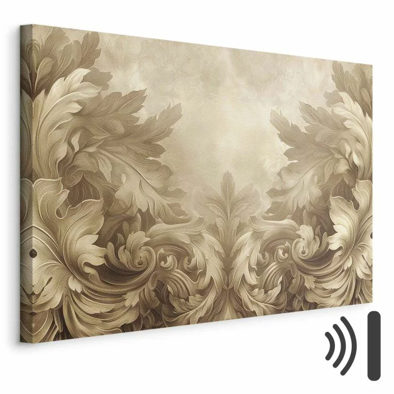 Obraz - Rzeźbione ornamenty barokowe bogata kompozycja w kolorach sepii - obrazek 1