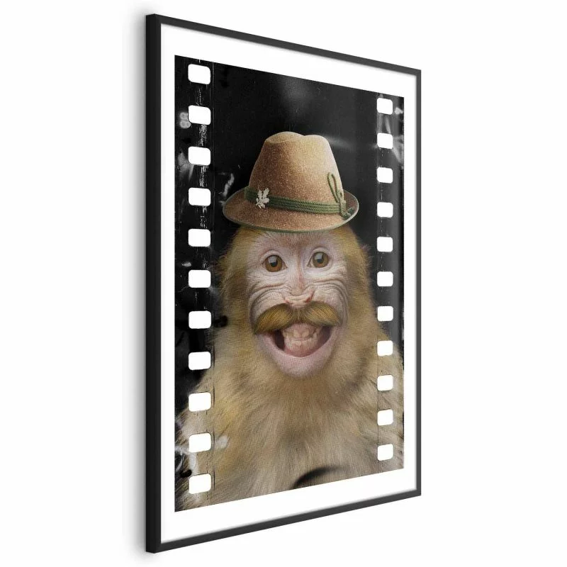 Plakat - Małpa w kapeluszu - obrazek 1