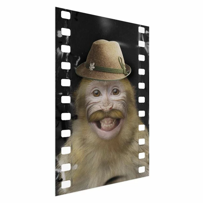 Plakat - Małpa w kapeluszu - obrazek 1