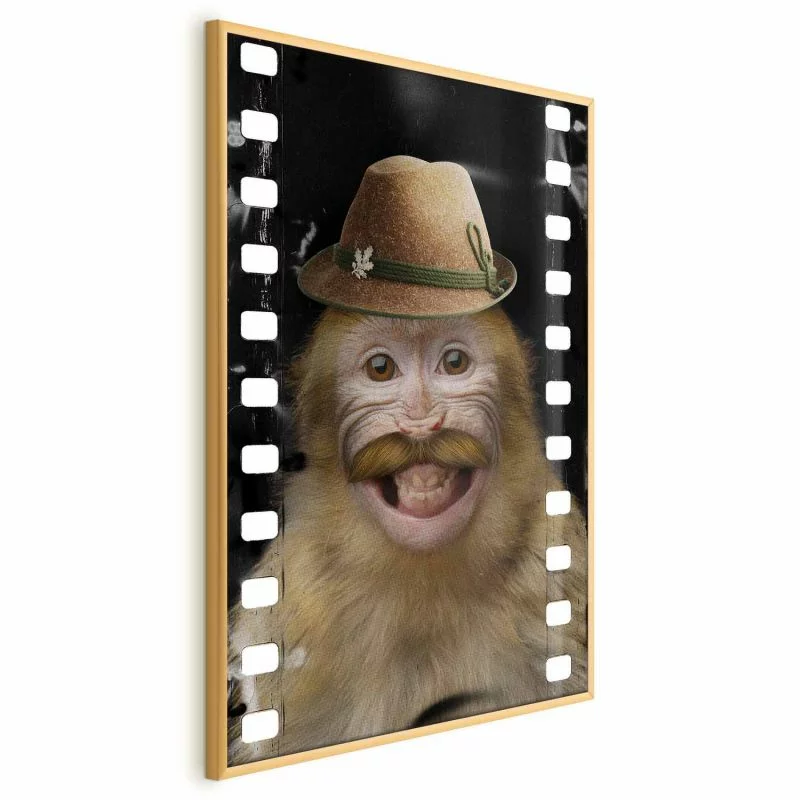 Plakat - Małpa w kapeluszu - obrazek 1
