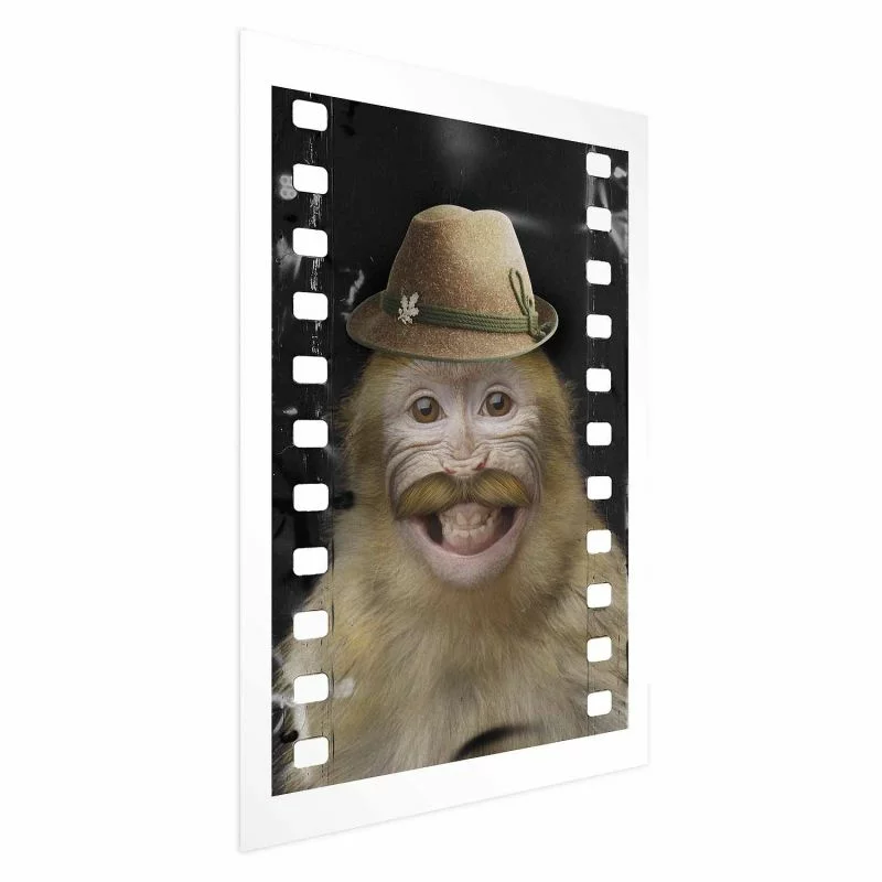 Plakat - Małpa w kapeluszu - obrazek 1