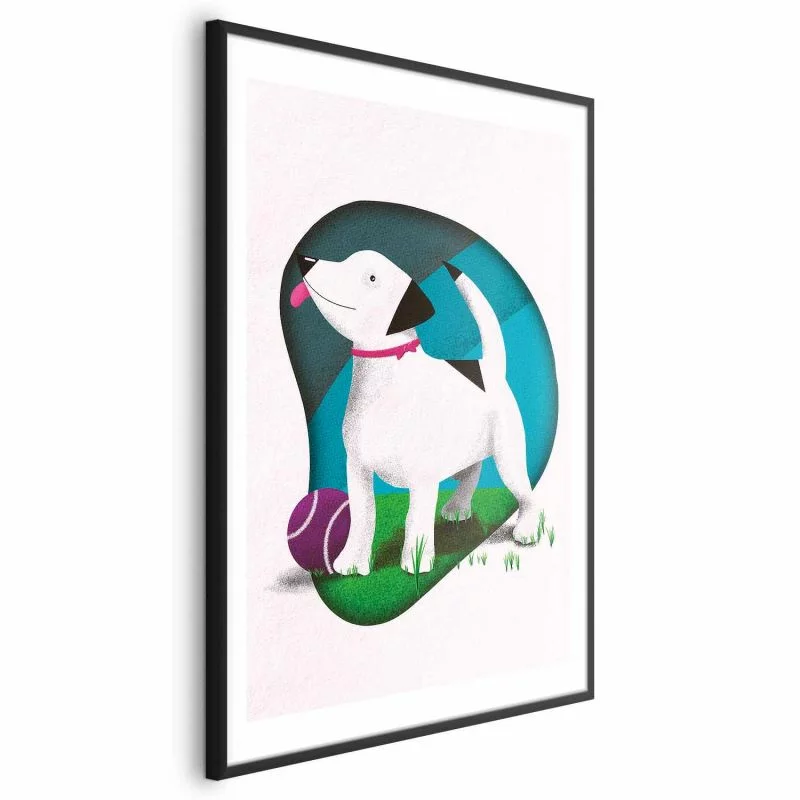 Plakat - Pies i piłka - obrazek 1