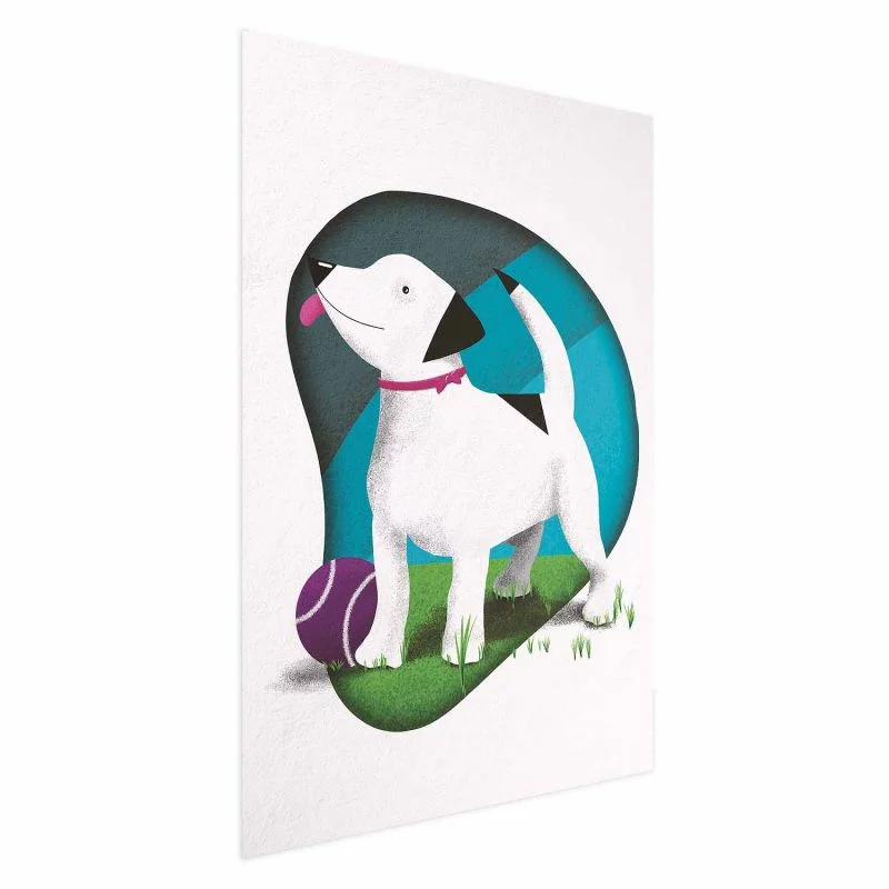 Plakat - Pies i piłka - obrazek 1